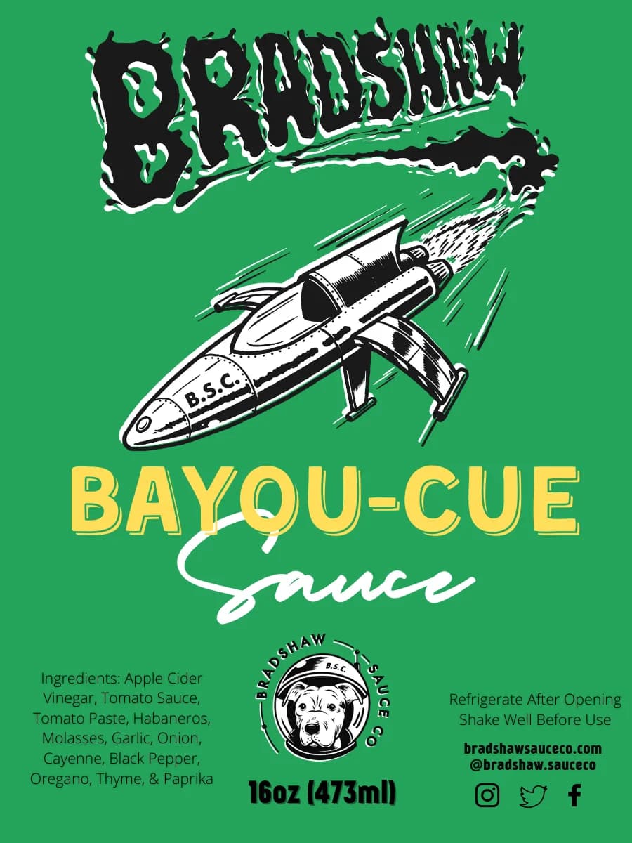 Bayou-Cue Sauce label art